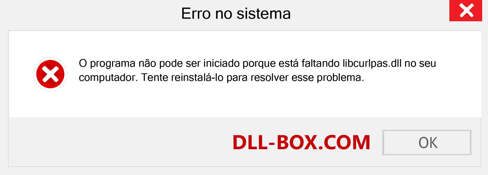 Arquivo libcurlpas.dll ausente ?. Download para Windows 7, 8, 10 - Correção de erro ausente libcurlpas dll no Windows, fotos, imagens